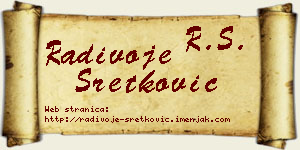 Radivoje Sretković vizit kartica
